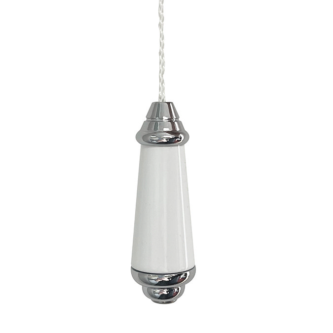 Miller - Classic Chrome and White Ceramic Light Pull