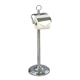 Miller - Classic Freestanding Toilet Roll Holder with Lid - 5658CH Medium Image