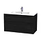 Miller - London 100 Wall Hung Two Drawer Vanity Unit with Ceramic Basin - Black Large Image