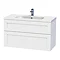 Miller - London 100 Wall Hung Two Drawer Vanity Unit with Ceramic Basin - White Large Image