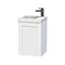 Miller - London 40 Wall Hung Single Door Vanity Unit with Ceramic Basin - White Large Image