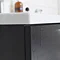 Miller - London 40 Wall Hung Single Door Vanity Unit with Worktop & Ceramic Basin - Black In Bathroo