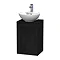 Miller - London 40 Wall Hung Single Door Vanity Unit with Worktop & Ceramic Basin - Black Large Imag