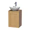 Miller London Wall Hung Countertop Basin Unit - Oak - 400mm inc. Basin  In Bathroom Large Image