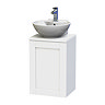 Miller London Wall Hung Countertop Basin Unit - White - 400mm inc. Basin  In Bathroom Large Image