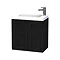 Miller - London 60 Wall Hung Two Door Vanity Unit with Ceramic Basin - Black Large Image