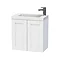Miller - London 60 Wall Hung Two Door Vanity Unit with Ceramic Basin - White Large Image