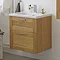 Miller - London 60 Wall Hung Two Drawer Vanity Unit with Ceramic Basin - Black Standard Large Image