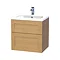 Miller - London 60 Wall Hung Two Drawer Vanity Unit with Ceramic Basin - Oak Large Image