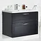 Miller - London 80 Wall Hung Two Drawer Vanity Unit with Ceramic Basin - Black additional Large Imag
