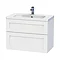 Miller - London 80 Wall Hung Two Drawer Vanity Unit with Ceramic Basin - White Large Image