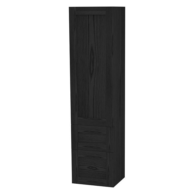 Miller - London Tall Cabinet with Door Storage & Drawers - Black Large Image