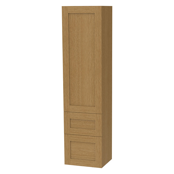 Miller - London Tall Cabinet with Door Storage & Drawers - Oak Large Image