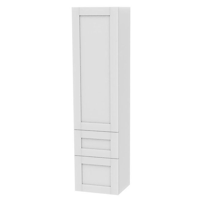 Miller - London Tall Cabinet with Door Storage & Drawers - White Large Image