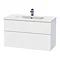 Miller - New York 100 Wall Hung Two Drawer Vanity Unit with Ceramic Basin - White Large Image