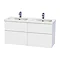 Miller - New York 120 Wall Hung Four Drawer Vanity Unit with Double Ceramic Basin - White Large Imag
