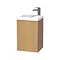 Miller - New York 40 Wall Hung Single Door Vanity Unit with Ceramic Basin - Oak Large Image