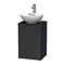 Miller - New York 40 Wall Hung Single Door Vanity Unit with Worktop & Ceramic Basin - Black Large Im