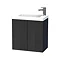 Miller - New York 60 Wall Hung Two Door Vanity Unit with Ceramic Basin - Black Large Image