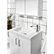 Miller - New York 60 Wall Hung Two Door Vanity Unit with Ceramic Basin - Oak In Bathroom Large Image