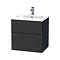 Miller - New York 60 Wall Hung Two Drawer Vanity Unit with Ceramic Basin - Black Large Image