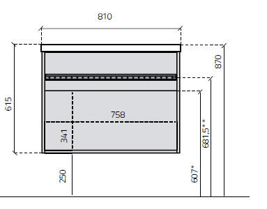 Miller New York 80 Wall Hung Single Drawer Vanity Unit - Natural Oak