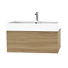 Miller New York 80 Wall Hung Single Drawer Vanity Unit - Natural Oak