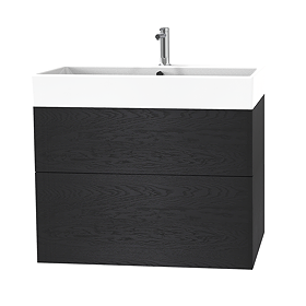 Miller New York 80 Wall Hung Two Drawer Vanity Unit - Black