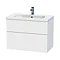 Miller - New York 80 Wall Hung Two Drawer Vanity Unit with Ceramic Basin - White Large Image