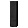 Miller - New York Tall Cabinet with Door Storage & Drawers - Black Large Image