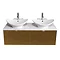Miller - Nova 120 Wall Hung Two Drawer Vanity Unit with Carrara Marble Worktop & Two Ceramic Basins 