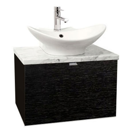 Miller - Nova 60 Wall Hung Single Drawer Vanity Unit with Carrara Marble Worktop & Ceramic Basin - B