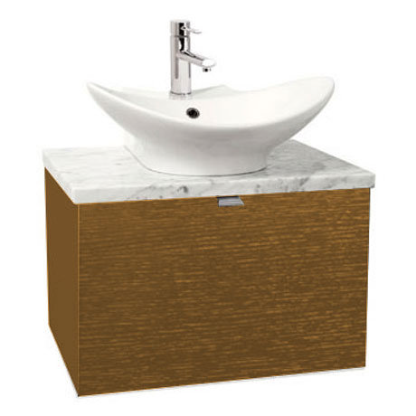 Miller - Nova 60 Wall Hung Single Drawer Vanity Unit with Carrara Marble Worktop & Ceramic Basin - O