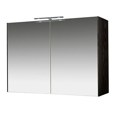 Miller - Nova 80 Illuminated Mirror Cabinet - Black Profile Large Image