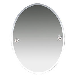 Miller Oslo 400 x 505mm Polished Nickel Oval Bevelled Mirror - 8000MN