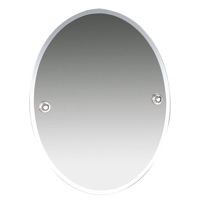 Miller Oslo 400 x 505mm Polished Nickel Oval Bevelled Mirror - 8000MN