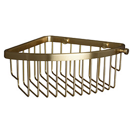 Miller Signature Corner Shower Basket - Brushed Brass