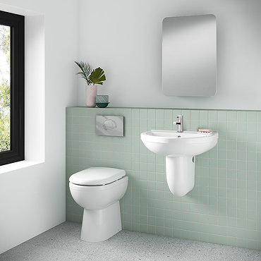 Milton 1TH Classic Bathroom Suite (BTW Pan, Concealed Cistern, Wall Hung Basin)  Profile Large Image
