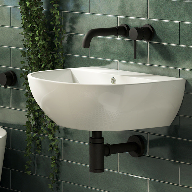 Milton 440 x 365 Wall Hung Curved Basin (0 Tap Hole)  Profile Large Image
