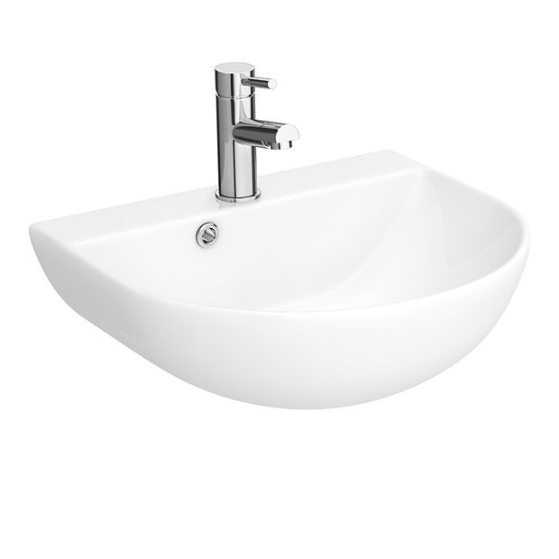 Milton 440 x 365 Wall Hung Curved Basin (1 Tap Hole) Large Image