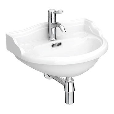 Milton 500 x 385 Traditional Wall Hung Basin (1 Tap Hole)  Profile Large Image