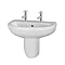 Milton 550 x 445 Wall Hung Basin with Semi Pedestal (2 Tap Hole)  Profile Large Image