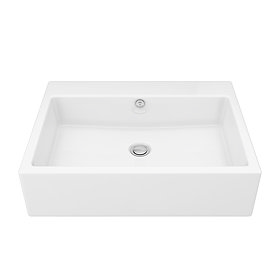 Milton 600 x 460mm Wall Hung Rectangular Basin (0 Tap Hole) Includes Wall Fixing Screws Large Image