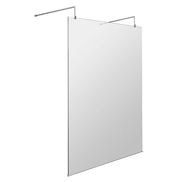Milton Free Standing Wet Room Screen with Double Support Arms + Feet  Profile Large Image