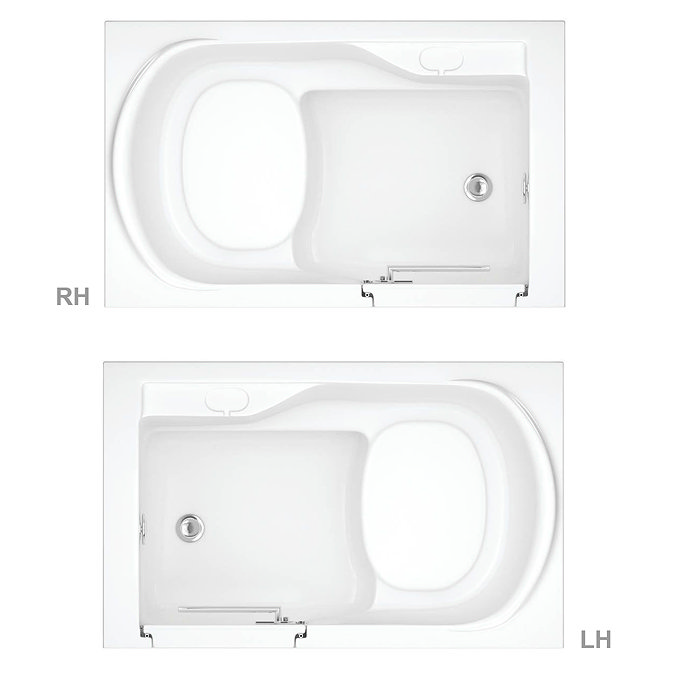 Milton Luxury Mini Walk In 1060mm Easy Access Deep Soak Bath inc. Front + End Panels  Feature Large 