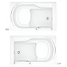 Milton Luxury Mini Walk In 1060mm Easy Access Deep Soak Bath inc. Front + End Panels  Feature Large 
