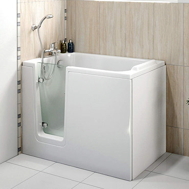 Milton Luxury Walk In 1210mm Easy Access Deep Soak Bath inc. Front + End Panels  Profile Large Image