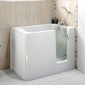 Milton Luxury RH Walk In 1210mm Easy Access Deep Soak Bath inc. Front + End Panels Large Image