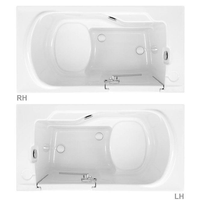 Milton Luxury Walk In 1275mm Easy Access Deep Soak Bath inc. Front + End Panels  Feature Large Image