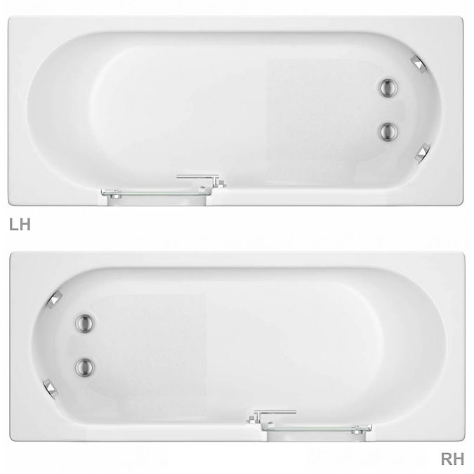 Milton Luxury Walk In 1500mm Bath inc. Front + End Panels  Profile Large Image